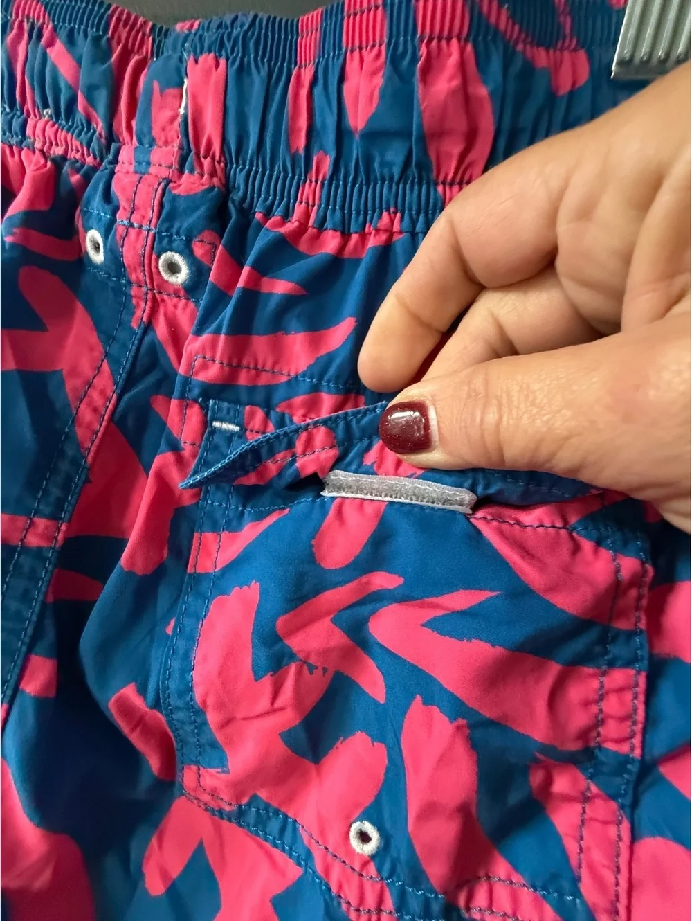 J.Crew Swimwear Men's Swim Shorts Blue and Pink Size 10